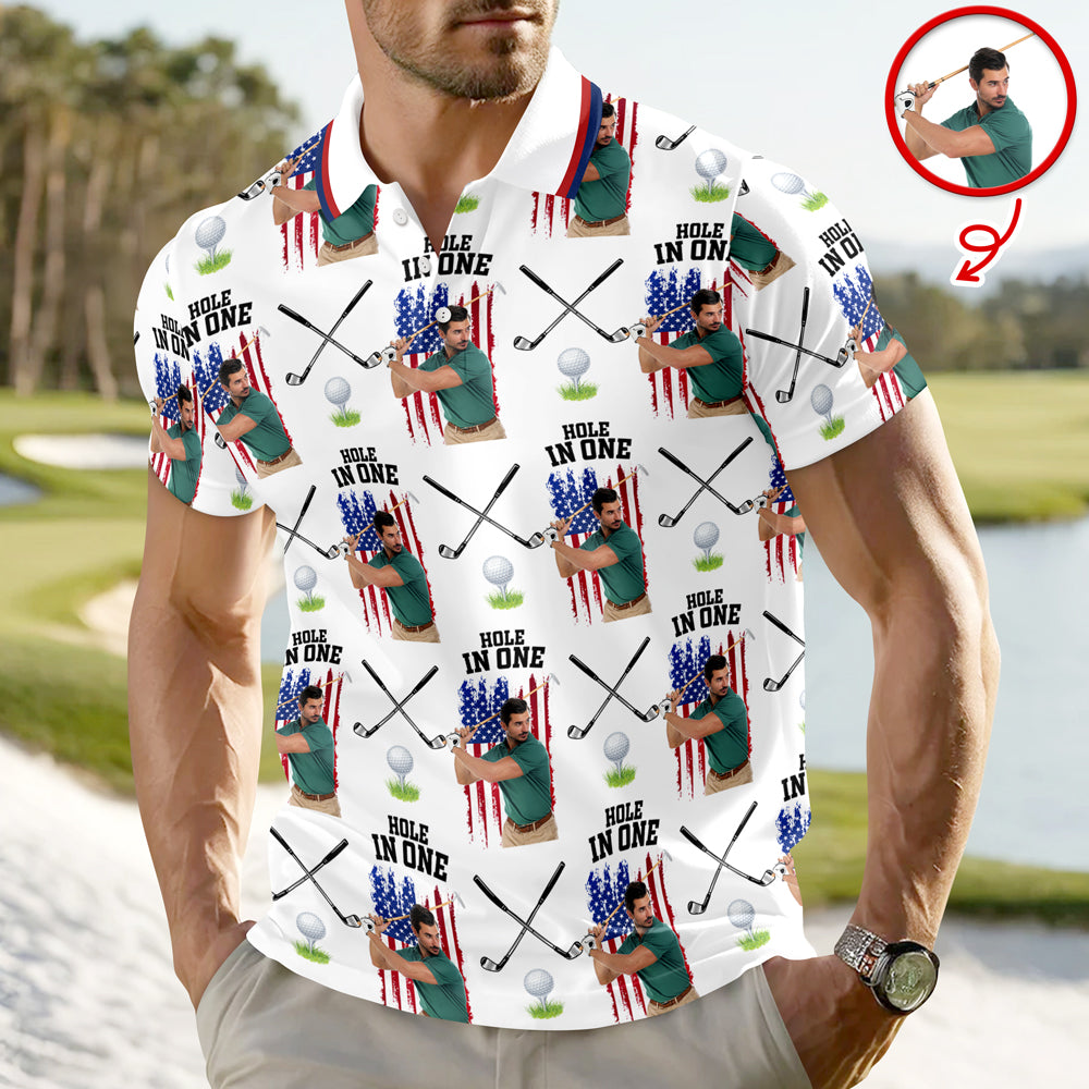 Custom Photo Hole In One With American Flag Gift For Golfer CH07 899922