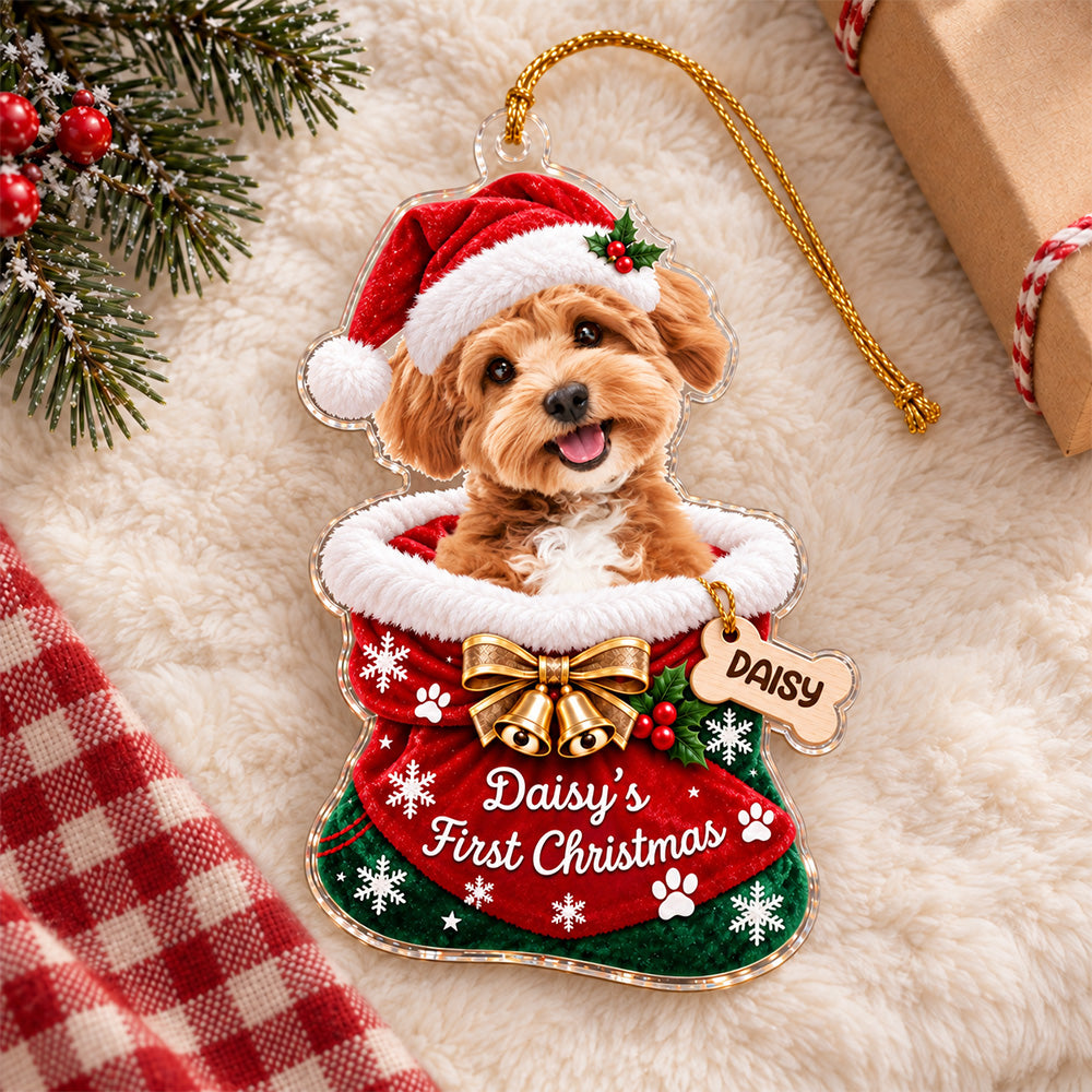 Personalized Pet First Christmas Acrylic Ornament, Holiday Keepsake for Pet Lovers LM32 670017