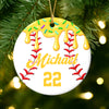 Custom Baseball Ice Cream Christmas Ceramic Ornament, Unique Sports Gift for Baseball Lovers, Kids and Team TH10 171219