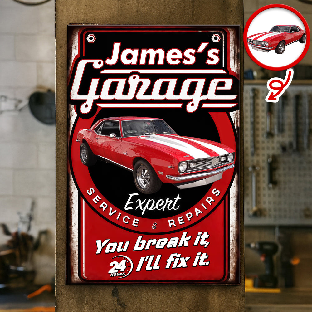 Personalized Car Garage Metal Sign Vintage Auto Repair Shop Wall Decor, Gift for Car Lovers CH07 911788