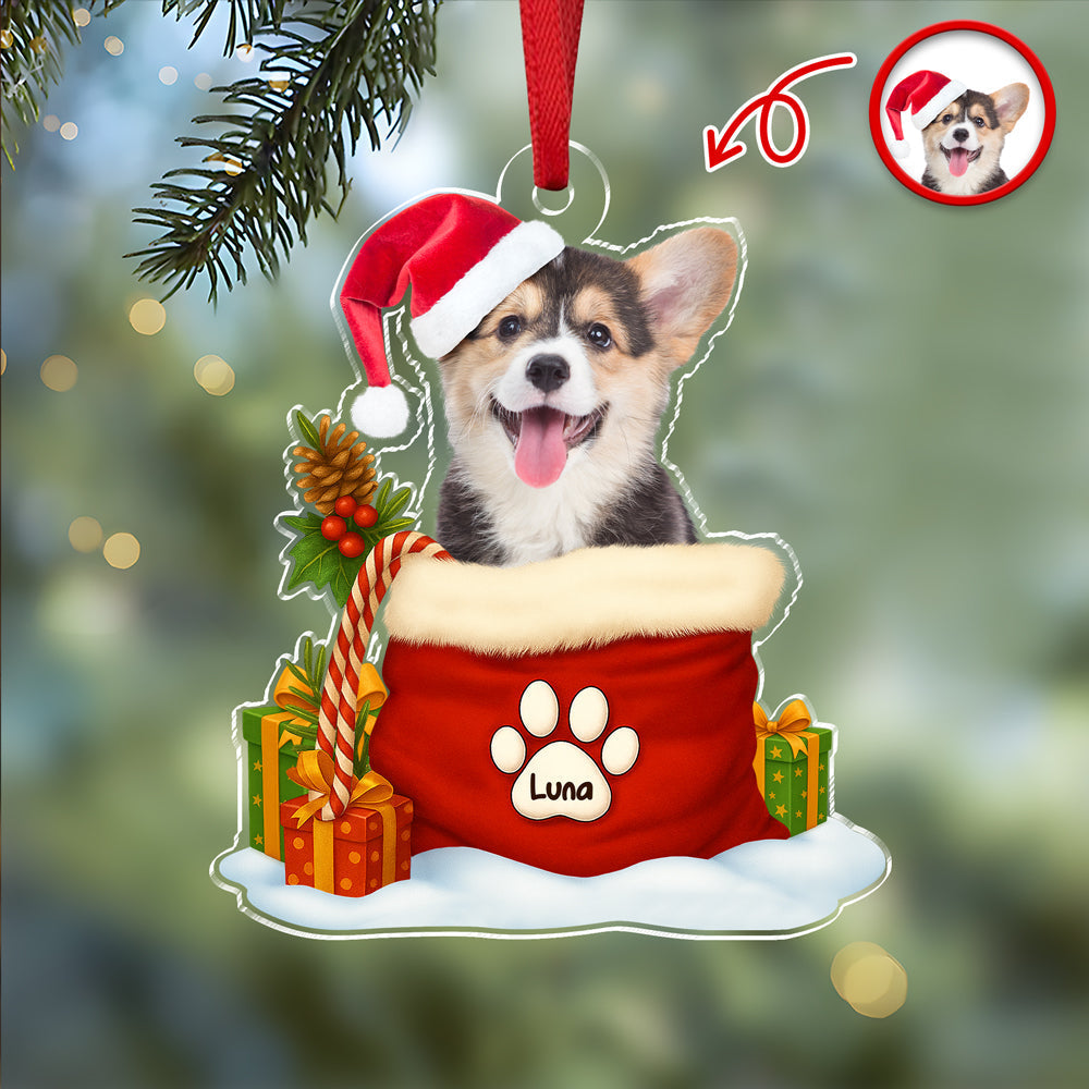 Custom Pet Photo Acrylic Ornament Christmas Gifts For Dog And Cat Lovers CH07 899434