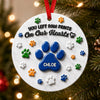 Personalized Pet Paw Dog Memorial 3D Raised Ornament Pet Loss Memorial Keepsake CH07 180384