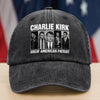 Charlie Kirk Great American Patriot Washed Denim Baseball Cap HA75 64476