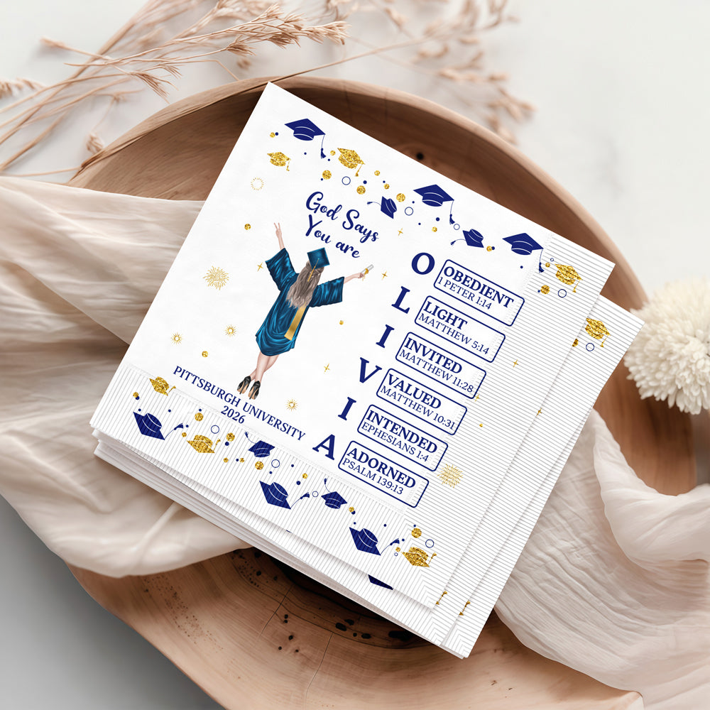 Personalized God Say You Are Graduation Napkins - Graduation Gift For Her HO82 902198