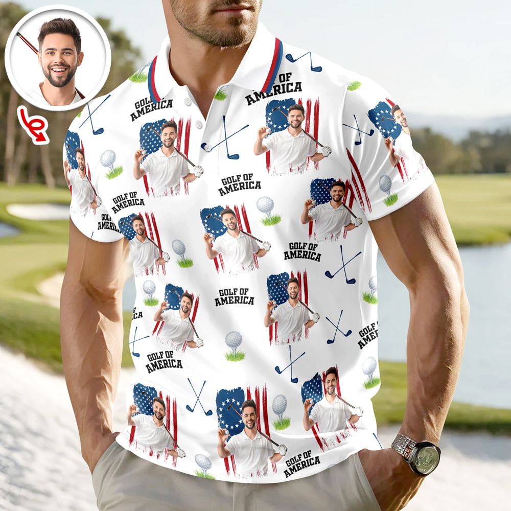 Custom Photo Golf Of America Polo Shirt Gift For Men LM32 899731