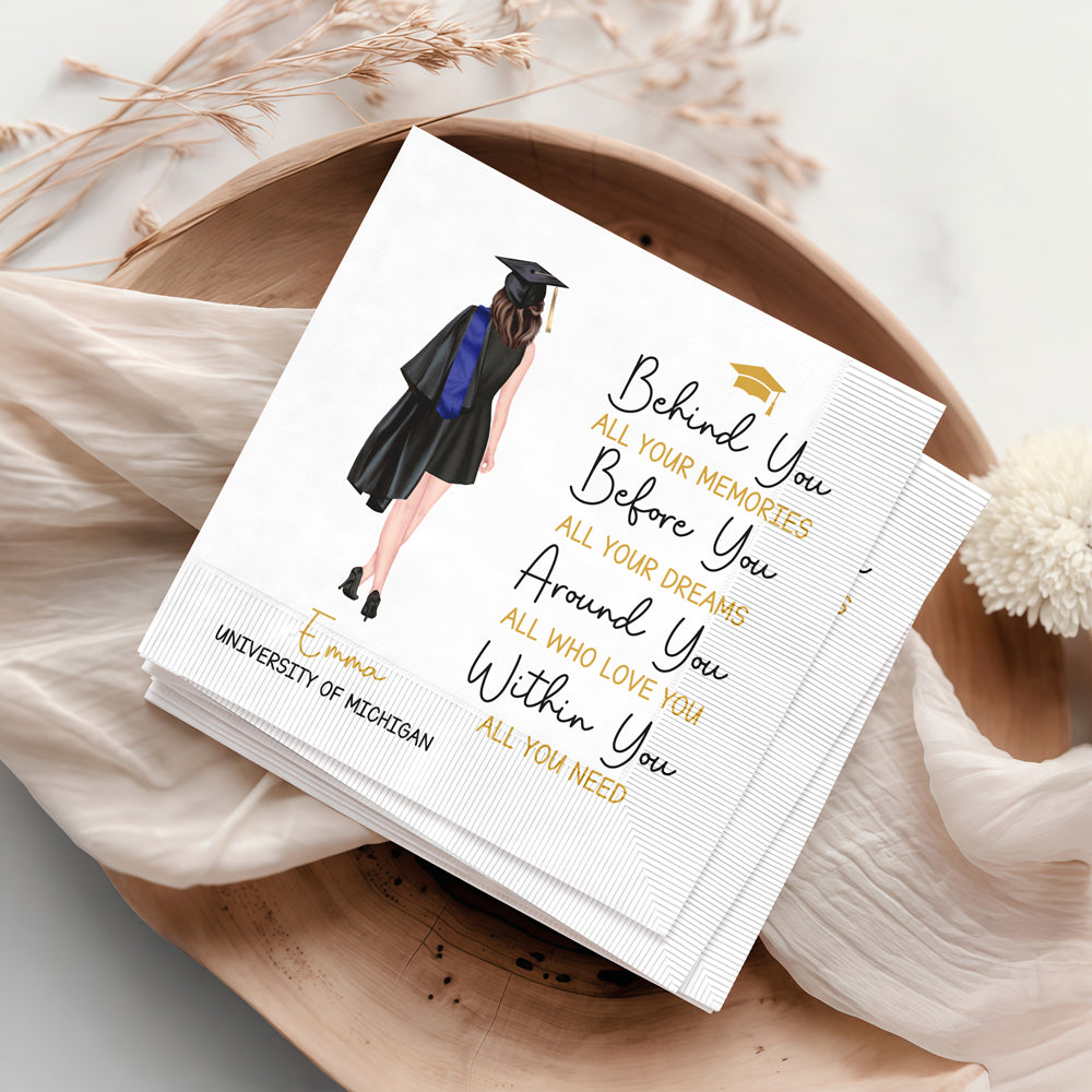 Personalized Behind You All Memories Napkins - Graduation Gift For Her HO82 902196