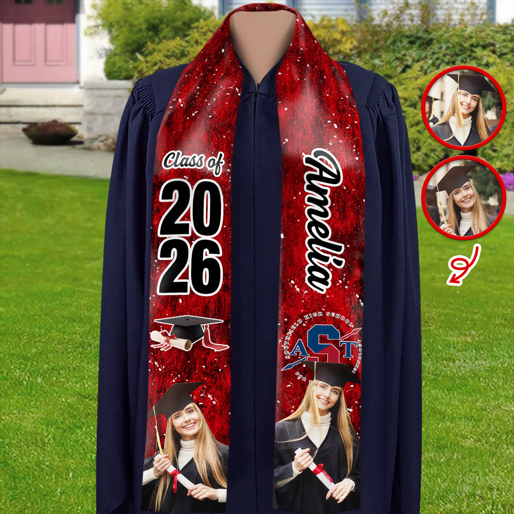 Custom Photo Class Of 2026 Congratulations Graduation Stole LM32 897687