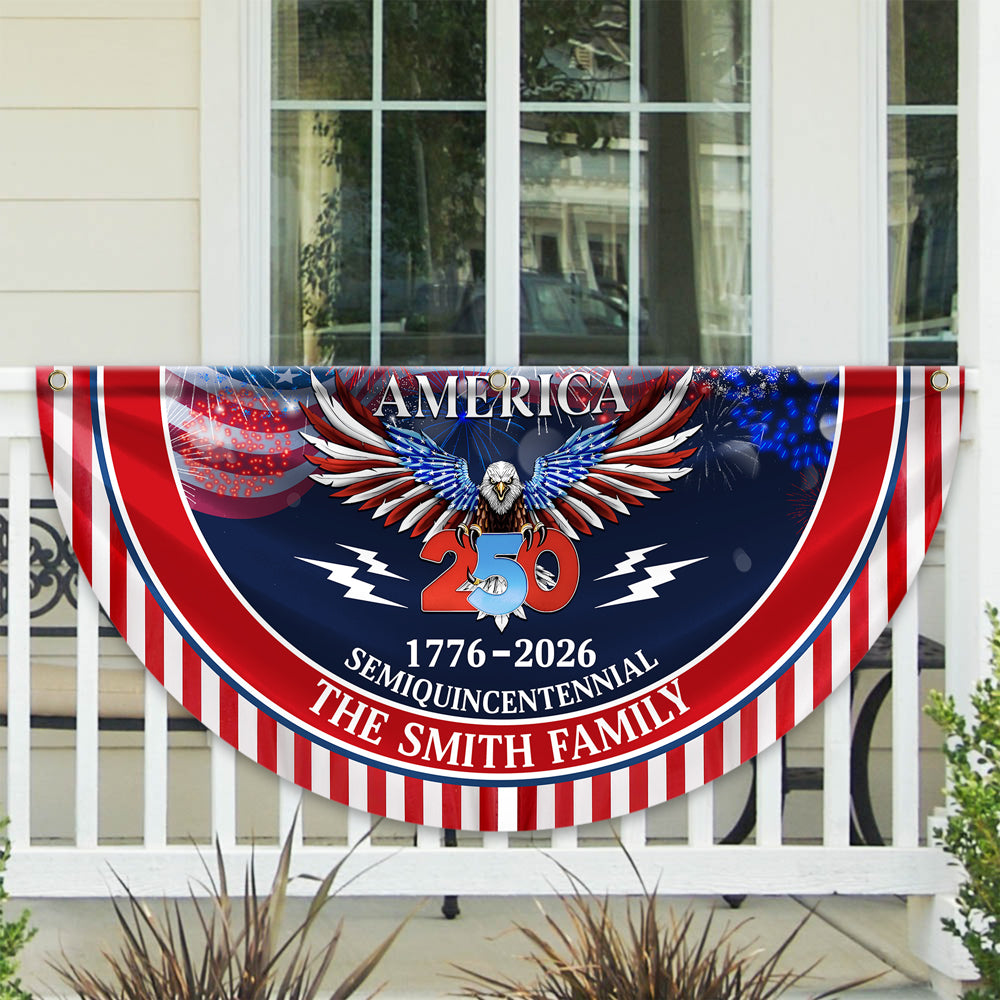 Custom Family Name 250 Years America Semiquincentennial Pleated Fan ...