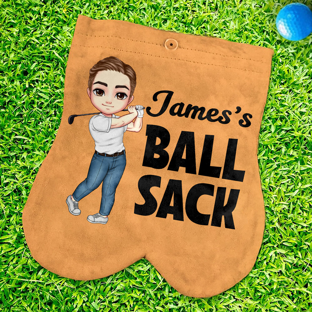 Personalized Cartoon Character Flannel Golf Ball Bag Sack Golf Accessories Funny Birthday Gift for Golfers HO82 900792