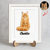 Custom Pet Portrait Photo Miniature Watercolor 2-Layered Wooden Plaque With Stand LM32 669529