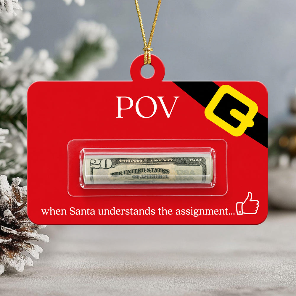 Personalized Santa Saw Your Wish List Money Holder Ornament Gift for Family & Friends LM32 670377