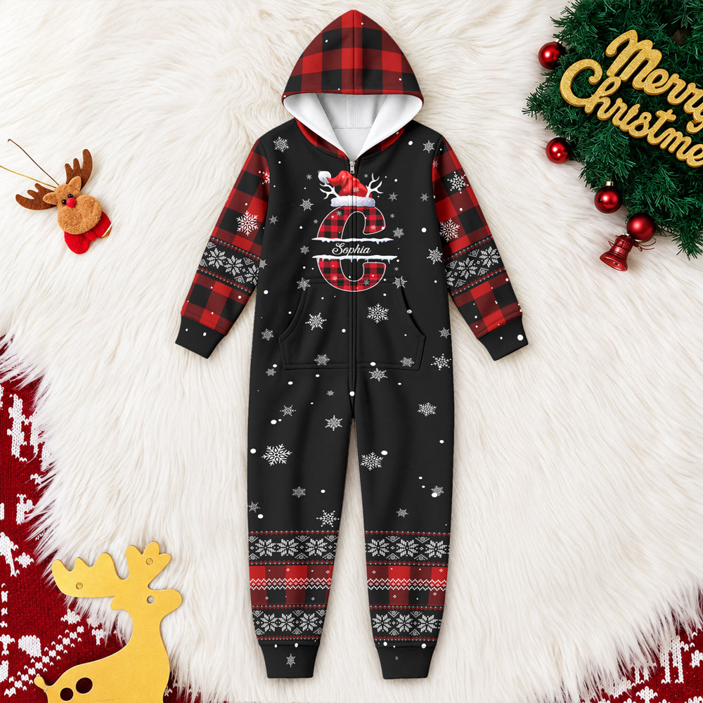 Custom Initial Name Monogram Christmas Holiday Onesie Pajamas HO82 903692