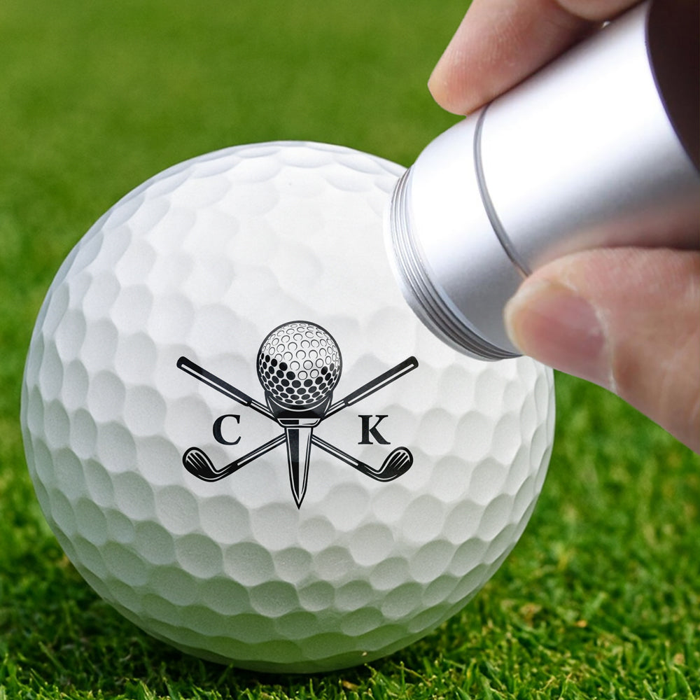 Personalized Name Golf Ball Stamp Box Gift For Dad, Boyfriend, Gift For Golfer, Golf Ball Marker CH07 910050