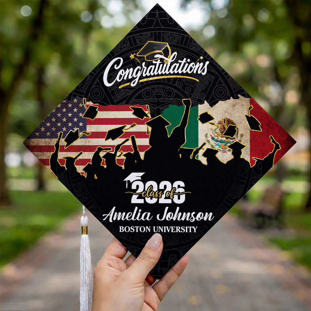 Personalized Grads National Flag Class Of 2026 Graduation Cap Topper LM32 899305