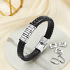 Personalized Name Adorable Icon Mens Beaded Leather Bracelet Gift For Dad, Family LM32 893659