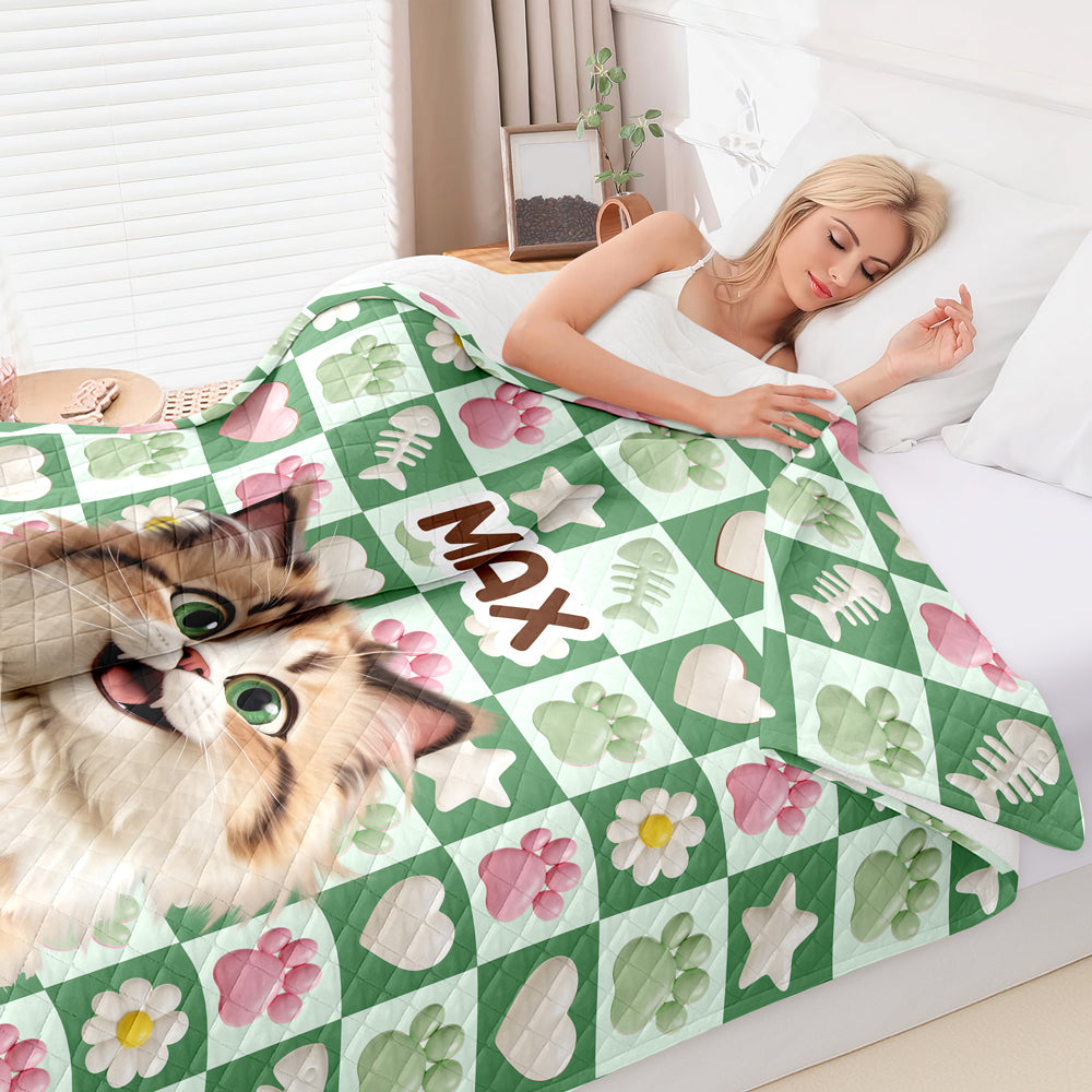 Personalized Dog Cat 3D Inflated Effect Printed Quilt Blanket Gifts For Dog Cat Lovers LM32 897149