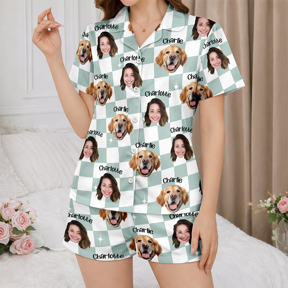 Personalized Pet & Family Photo Short Pajama Women's Sleepwear Gift HA75 921748