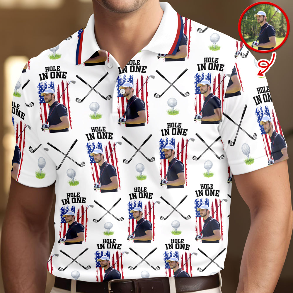 Custom Photo Hole In One With American Flag Gift For Golfer CH07 899922
