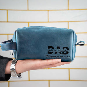 Personalized Dad And Kids Names Engraved Leather Toiletry Bag HO82 894194