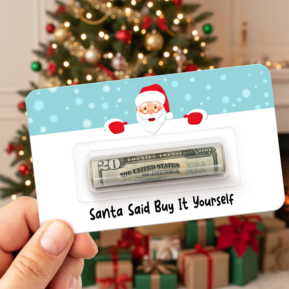 Personalized Christmas Design Money Holder Card - Custom Holiday Cash Gift Card LM32 669709