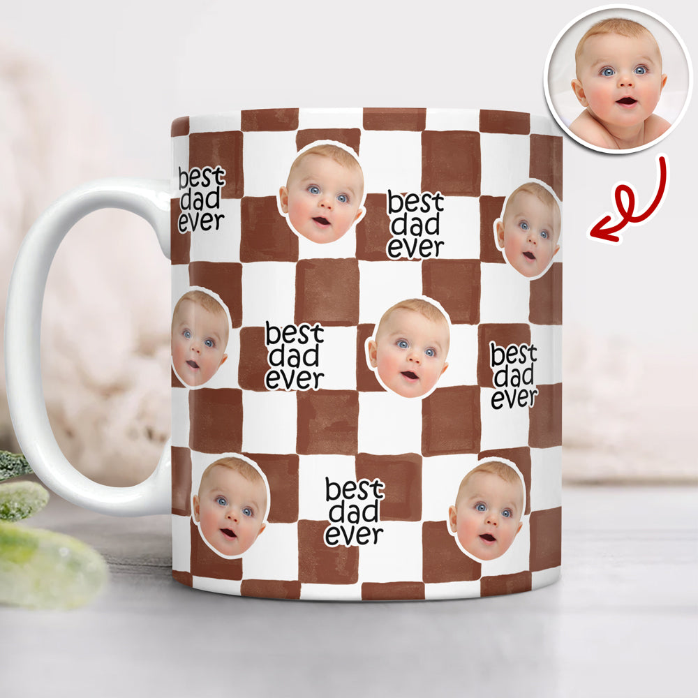 Custom Baby Face Best Dad, Mom Ever Print Full Mug - Personalized Gift for Parents LM32 899783