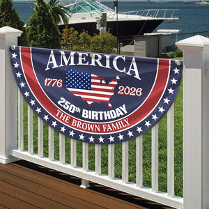Custom Family Name America 250 Birthday 1776-2026 Pleated Fan Flag TH10 898019