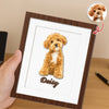 Custom Pet Portrait Photo Miniature Watercolor 2-Layered Wooden Plaque With Stand LM32 669529