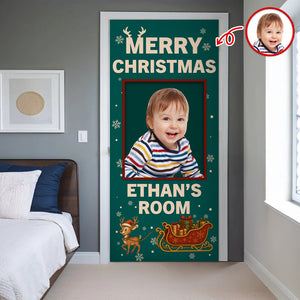 Custom Photo Merry Christmas Door Cover Gift For Son CH07 899880