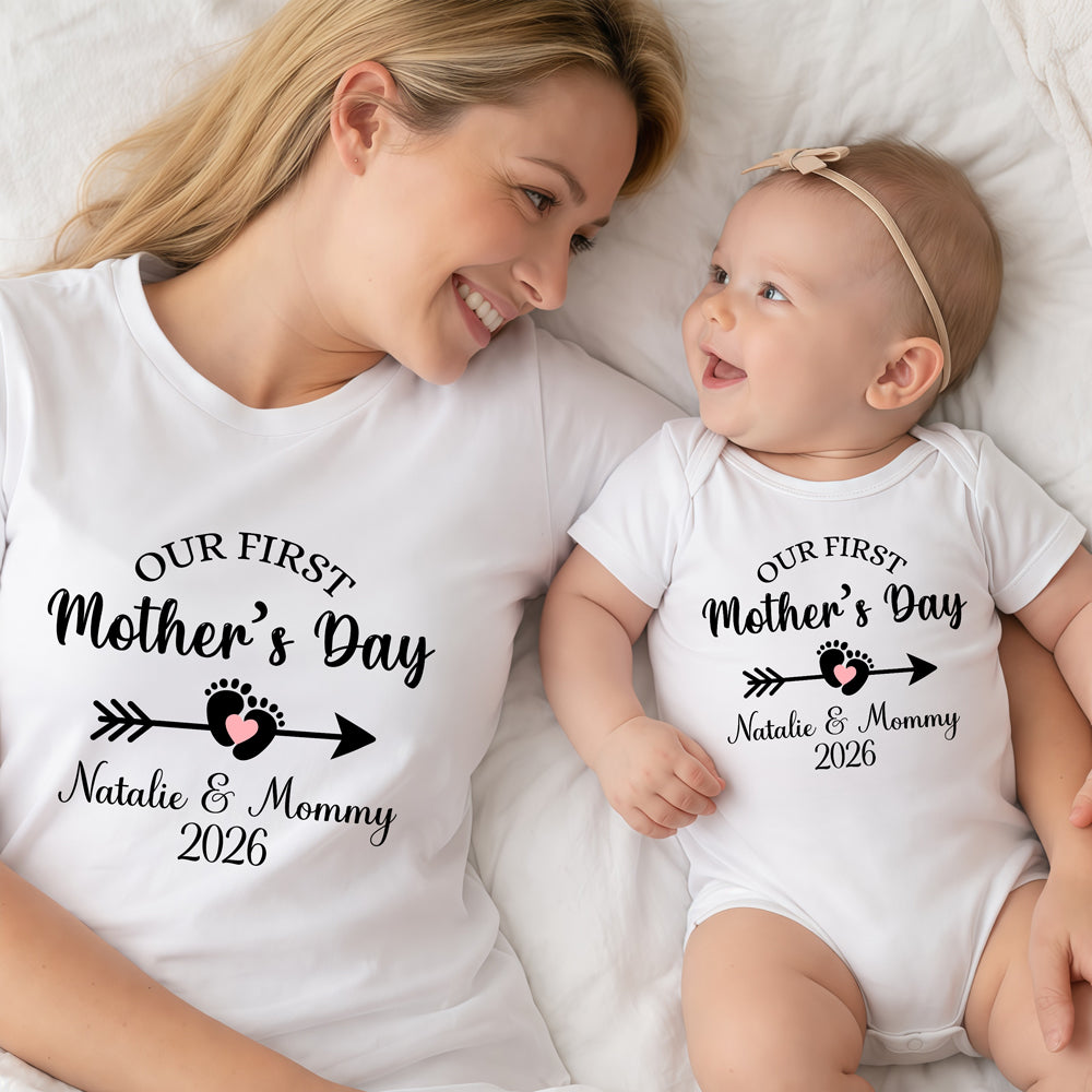 Personalised Our First Mothers Day Matching Shirt LM32 899623
