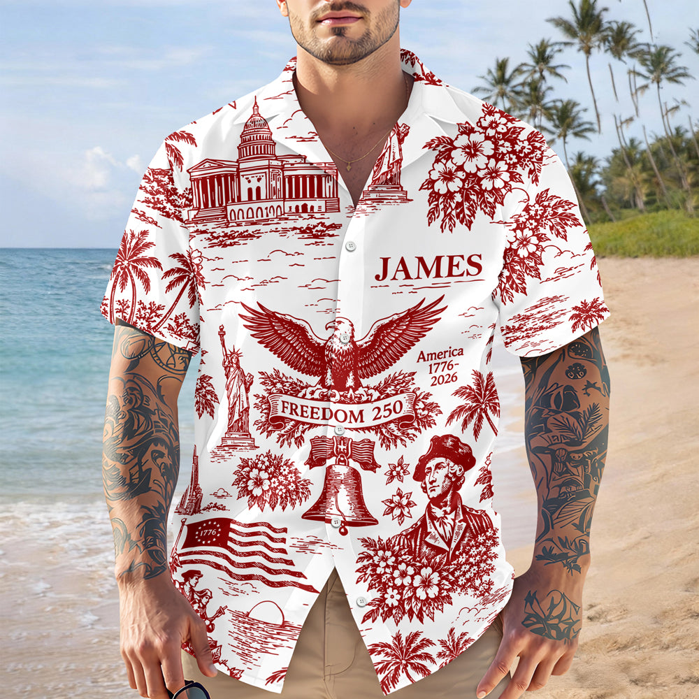 Custom Name Freedom 250 America 1776-2026 Hawaiian Shirt TH10 170027