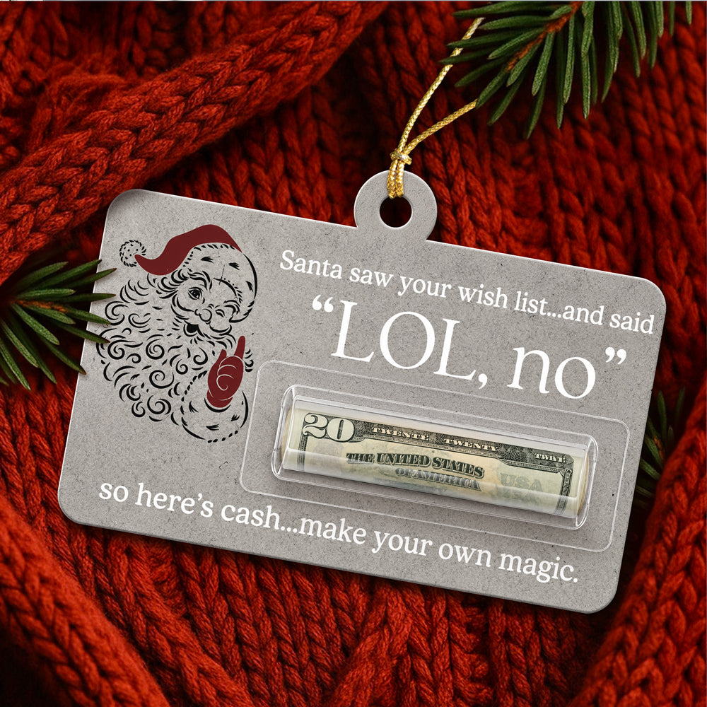 Personalized Santa Saw Your Wish List Money Holder Ornament Gift for Family & Friends LM32 670377