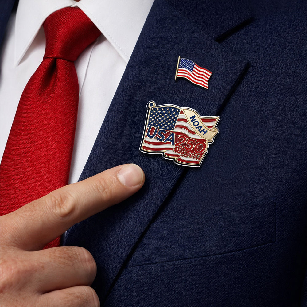 Custom Name USA 250th Anniversary 1776-2026 Acrylic Pin CH07 911036