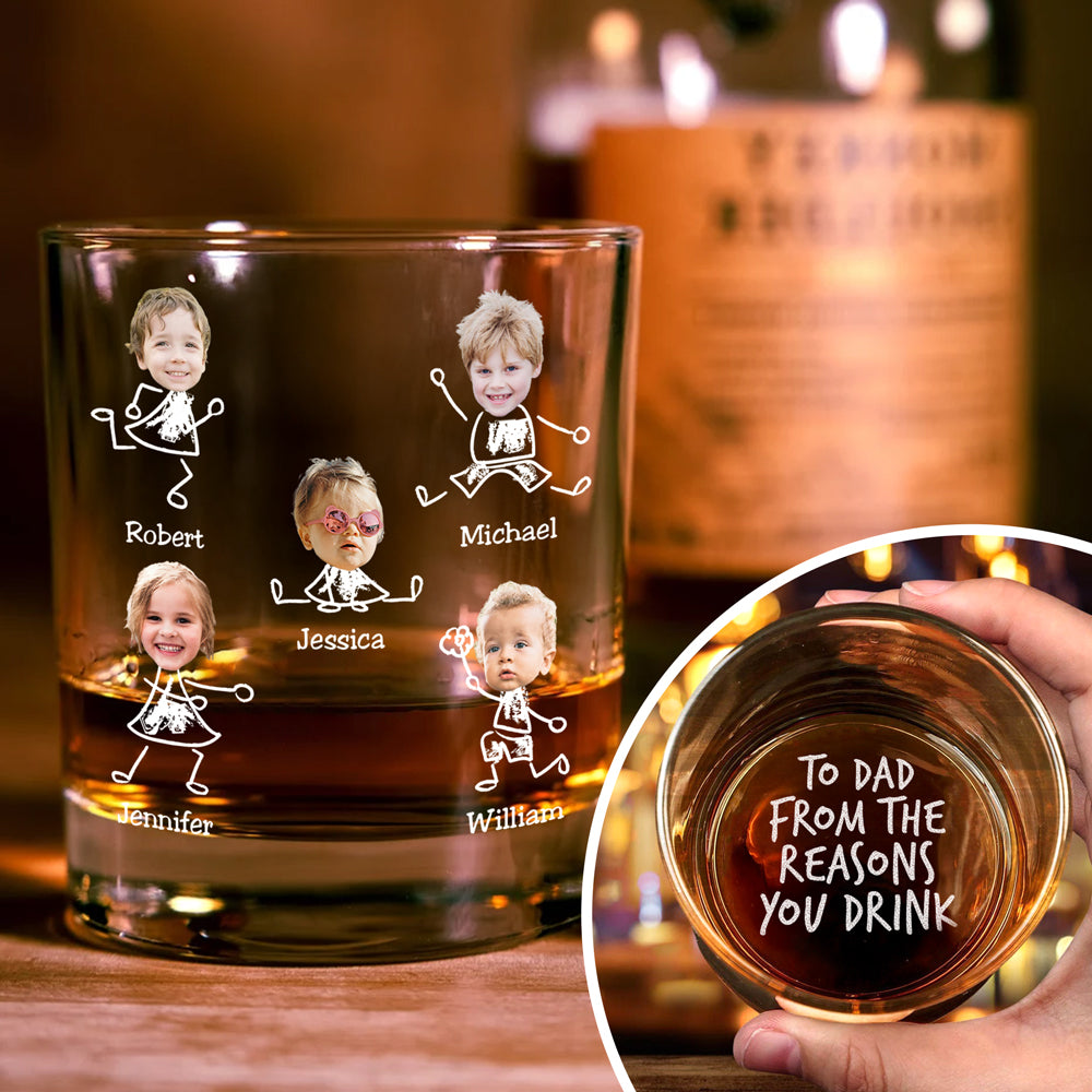 Custom Photo To Dad From The Reasons You Drink Rock Glass N304 890879