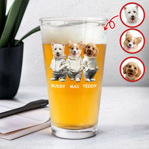 Custom Photo And Name Dog Cat Print Beer Glass HA75 897594