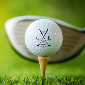 Custom Initial Name Golf Ball For Engaged Couple, Golf Lovers HO82 900860