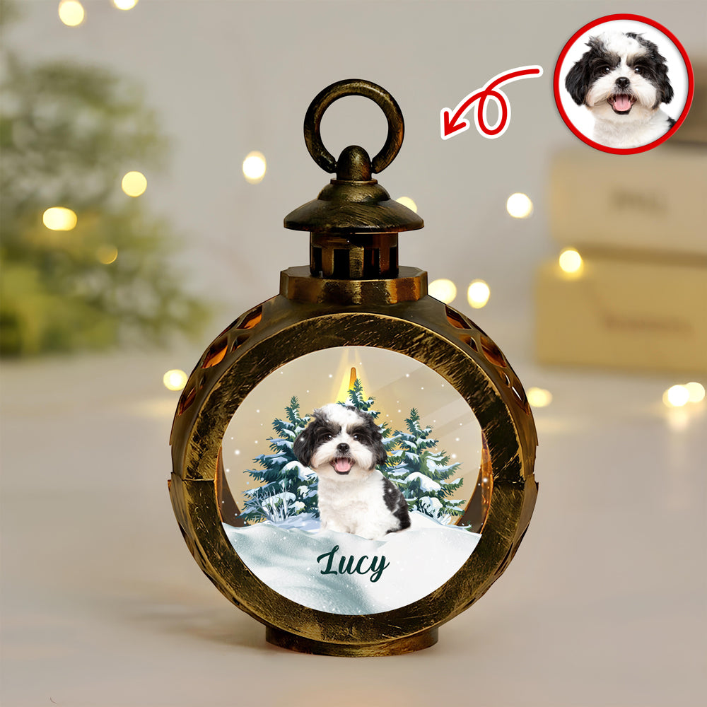 Custom Photo Christmas Candlelight Lantern Ornament For Dog Lovers HA75 897510