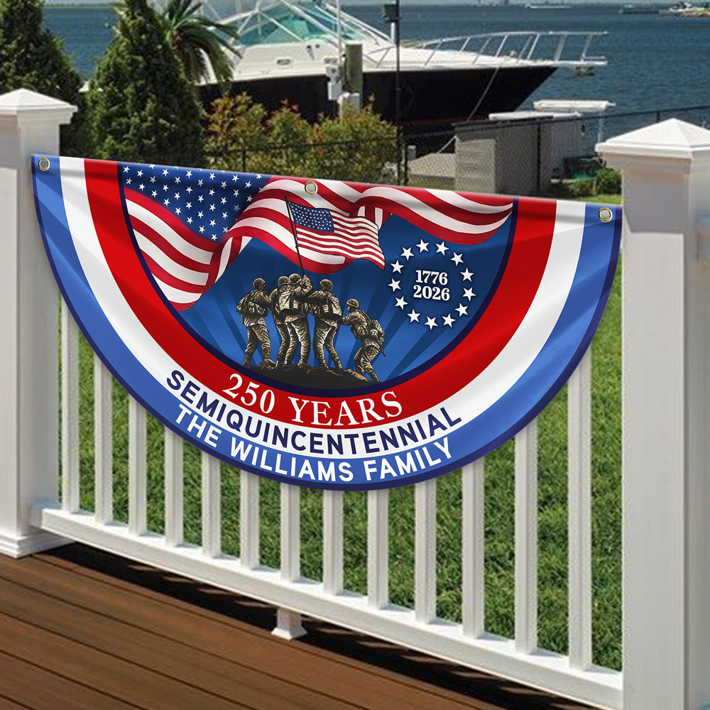 American Flag - USA 250th Anniversary Semiquincentennial Non-Pleated Fan Flag HO82 901056