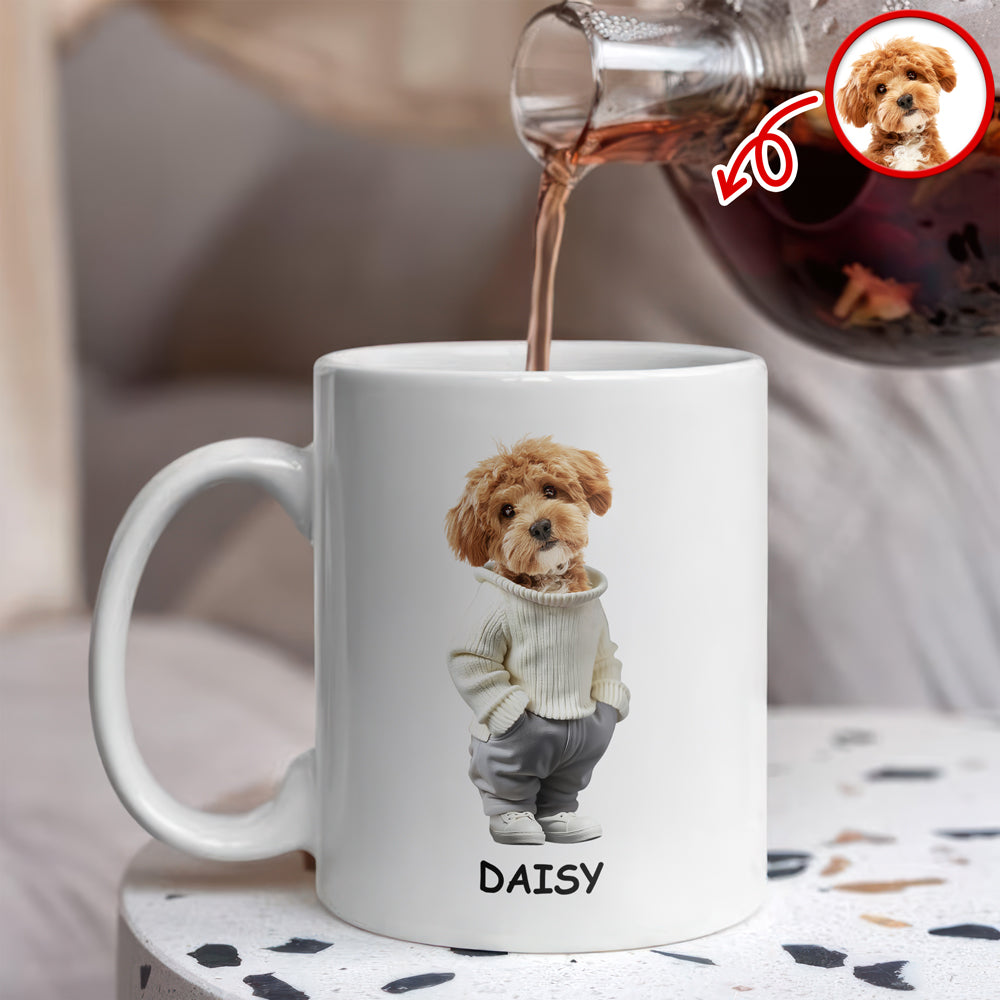 Custom Photo And Name Dog White Mug For Dog Pet Lovers HA75 897596