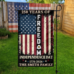 Custom Family Name 250 Years of Freedom 1776-2026 Independence Day Patriotic Garden Flag HO82 900940