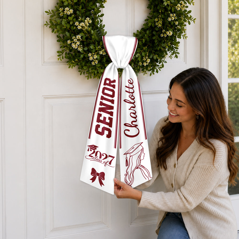 Custom Photo Senior - Class of 2027 Print Wreath Sash Decoration LM32 669913