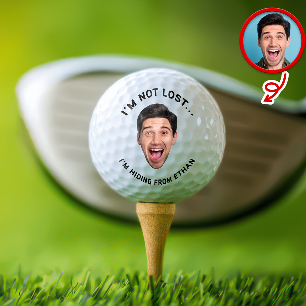 I’m Not Lost I’m Hiding Personalized Face Funny Golf Balls for Dad, Husband CH07 911228