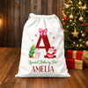 Custom Name Initial Letter Christmas Sacks, Christmas Holiday Gift Bag TH10 171435