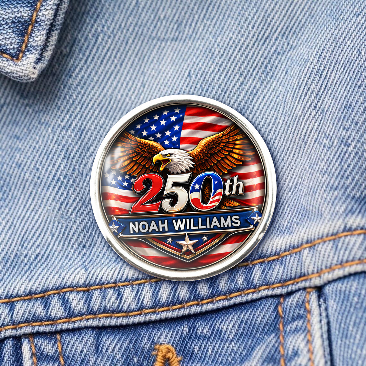 Custom Name America 250th Anniversary 1776-2026 Eagle Lapel Pin LM32 899687
