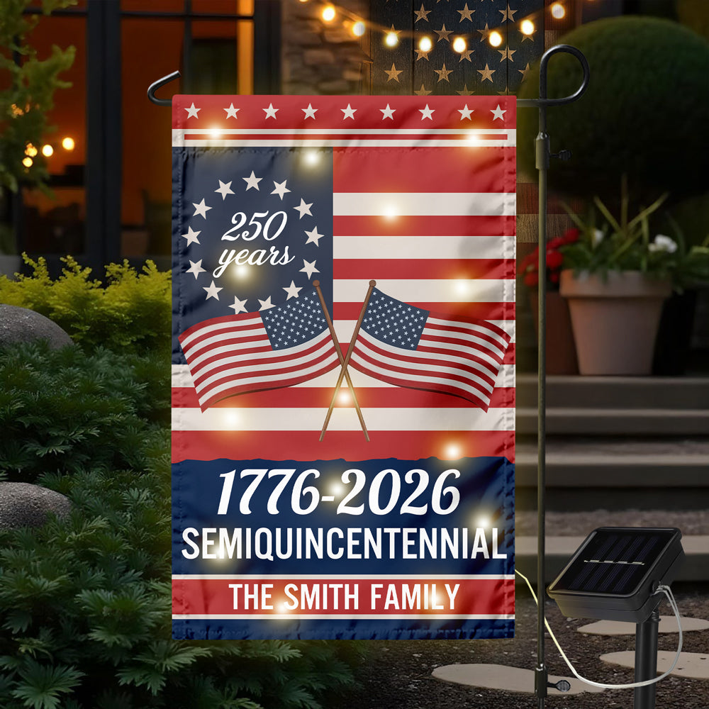 Custom Family Name Semiquincentennial 250th Anniversary LED Garden Flag LM32 895867