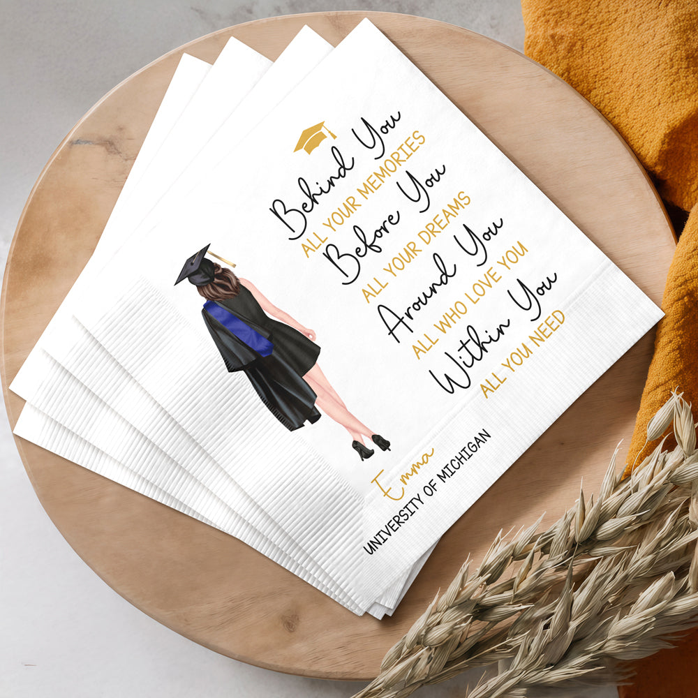 Personalized Behind You All Memories Napkins - Graduation Gift For Her HO82 902196