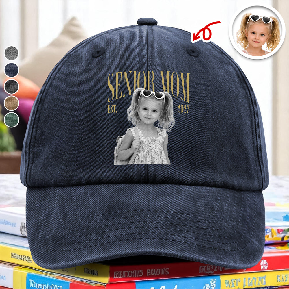Custom Retro Senior Mom EST. 2027 Baseball Cap - Personalized Class of 2027 Gift, Proud Family Gift HO82 903286