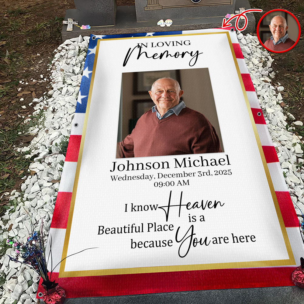 Personalized In Loving Memory Grave Blanket for Loss of Loved Ones in Heaven LM32 897513