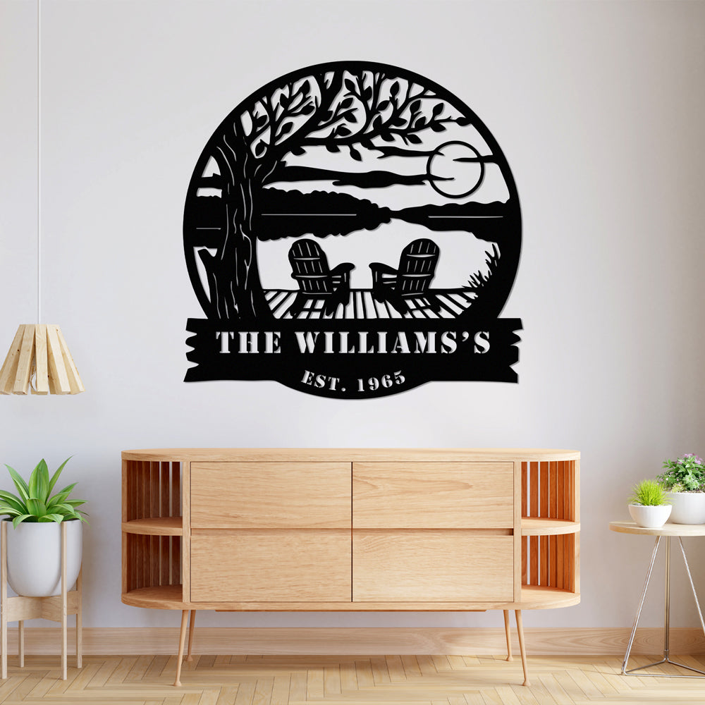 Personalized Family Name Lake House Metal Sign Gift For Couple Anniversary HA75 920016