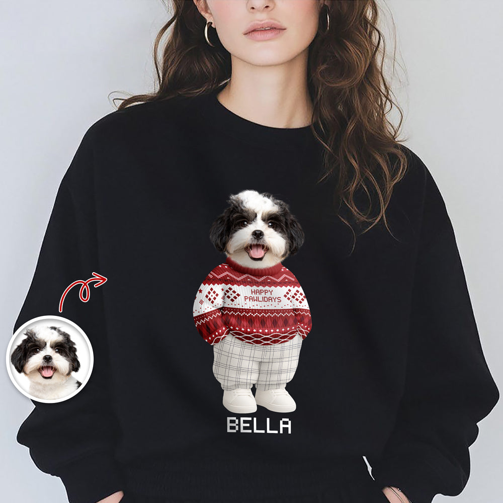 Custom Photo Dog Cat Xmas Clothes Christmas Dark Shirt Gift For Dog Cat Pet Lover HA75 898270