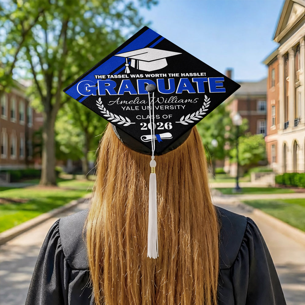 Custom Name The Tassel Was Worth The Hassle Graduation Cap Topper TH10 169227